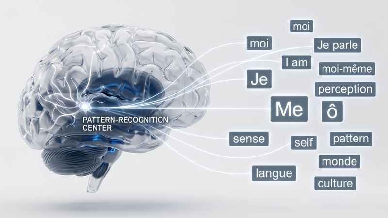 Human brain recognizing familiar patterns for jememôtre meaning