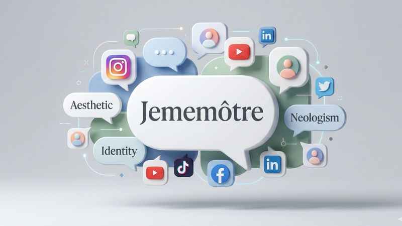 Floating digital cloud showing internet neologisms and pseudowords like jememôtre