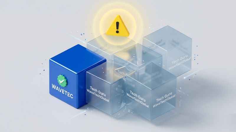 Visual comparison showing confusion between Wavetec company and Tech Guru WaveTechGlobal blog