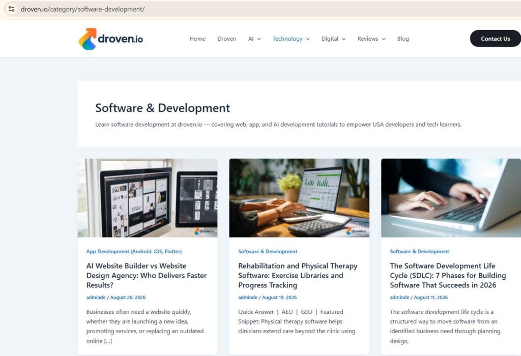 Droven. io Software Development category