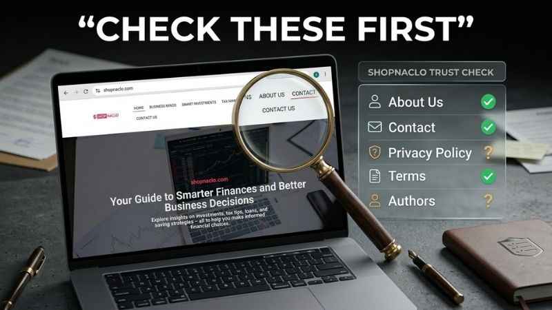 Website trust checklist for checking Shopnaclo .com before using it