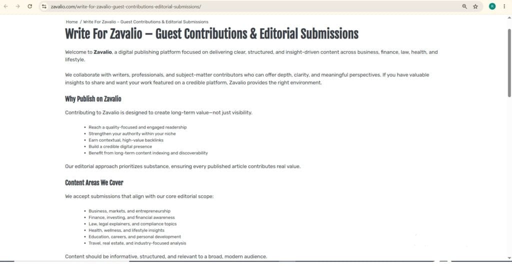 zavali com guest Contribution submission screenshot