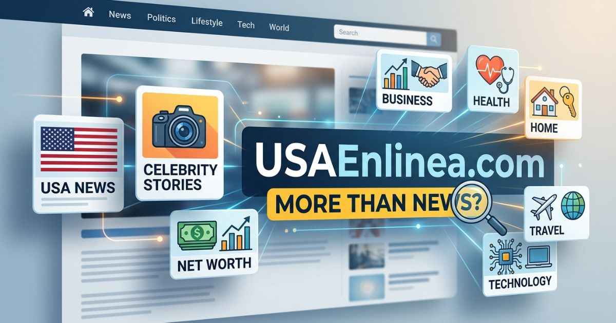 USAEnlinea.com showing USA news, celebrities, net worth, business, and other topics