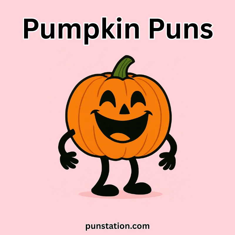 Cartoon-style laughing pumpkin