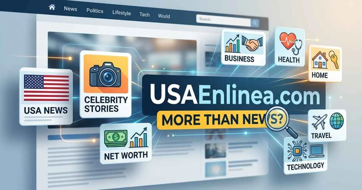 USAEnlinea.com showing USA news, celebrities, net worth, business, and other topics